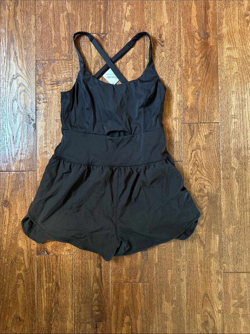 Black Cross-Back Romper Jumpsuit - Versatile Casual Playwear